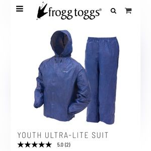 Frogg Toggs Ultra Lite Rain Suit Waterproof Breathable Blue Youth Medium Unisex